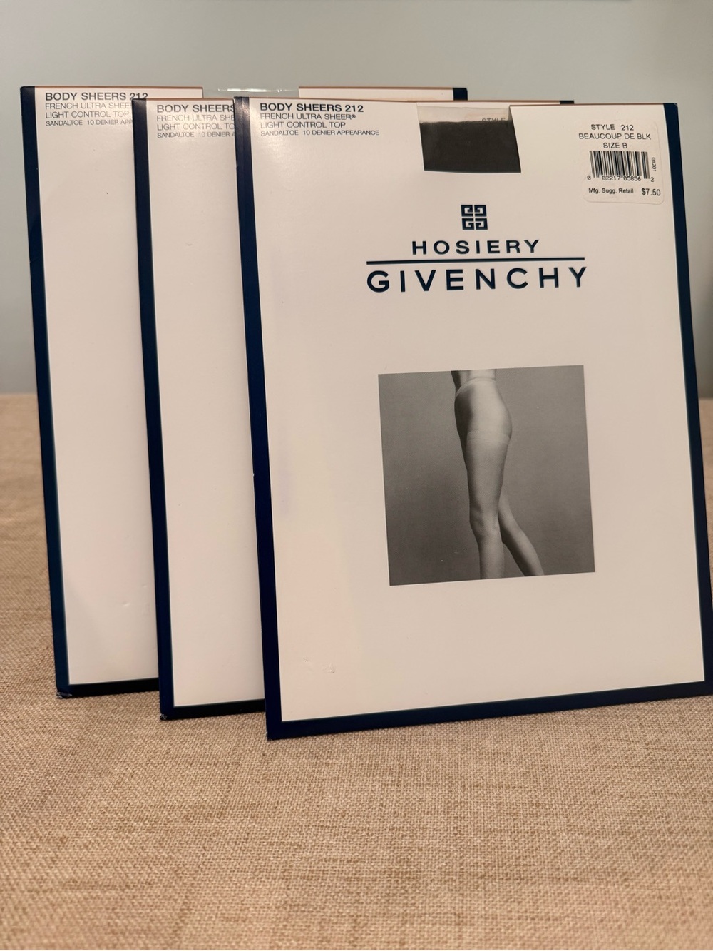 Vintage Givenchy Hosiery Body Sheers 212 – Lot of 3 – New Old Stock